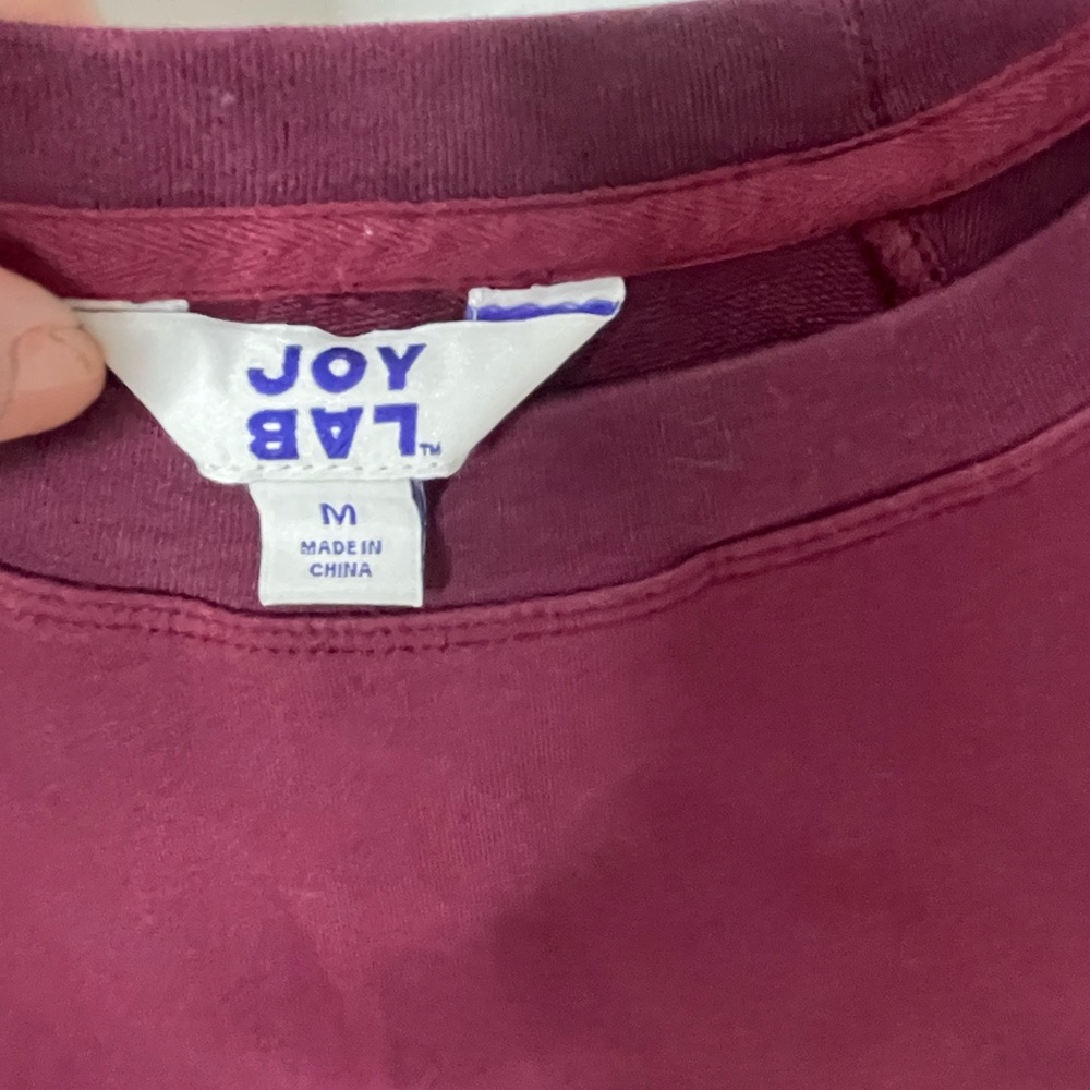 Joy Lab Women's Purple Tie Dye French Terry Cropped Fit Sweatshirt Sz M - Picture 4 of 10